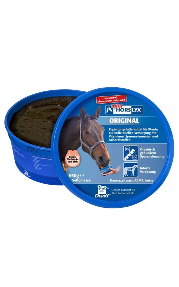 DERBY HORSLYX ORIGINAL laižalas su mineralais - Rančos pašarai – kokybiški pašarai, sveikatos papildai, skanėstai žirgams. Žirgynų įranga. Taip pat rasite maistą bei papildus kitiems gyvūnams: šunims, katėms, avims, ožkoms, alpakoms, kupranugariams, triušiams, graužikams: degu, jūrų kiaulytėms, šinšiloms bei paukščiams. Vokiška kokybė, patrauklios kainos ir patikimas pasirinkimas.