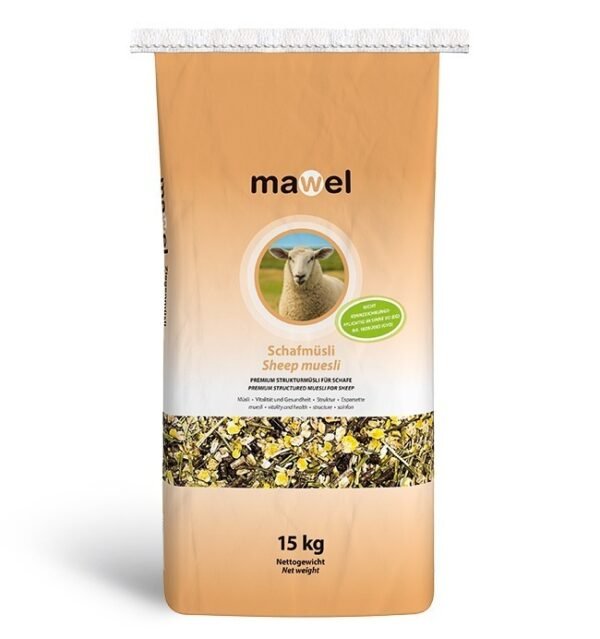 MAWEL SCHAFMÜSLI – struktūrinis miuslis avims su esparcetais - Rančos pašarai – kokybiški pašarai, sveikatos papildai, skanėstai žirgams. Žirgynų įranga. Taip pat rasite maistą bei papildus kitiems gyvūnams: šunims, katėms, avims, ožkoms, alpakoms, kupranugariams, triušiams, graužikams: degu, jūrų kiaulytėms, šinšiloms bei paukščiams. Vokiška kokybė, patrauklios kainos ir patikimas pasirinkimas.