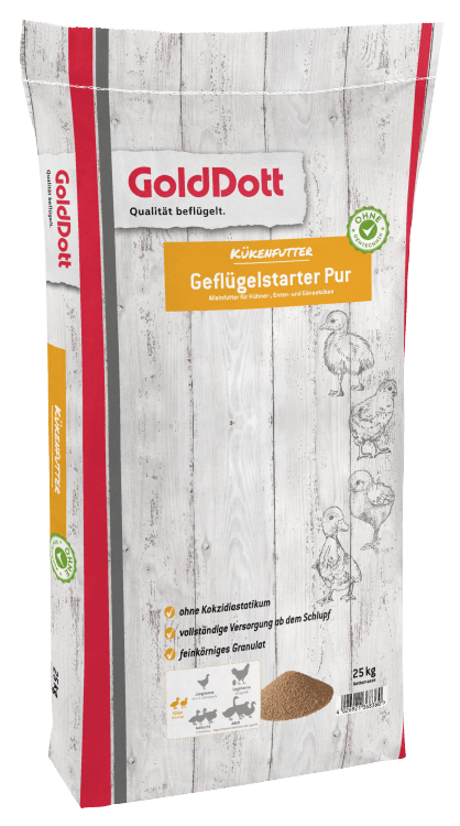 GOLDDOTT GEFLUGELSTARTER PUR 25 KG - starteris viščiukams