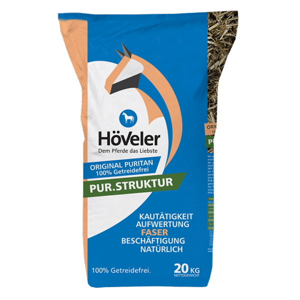 HÖVELER PUR STRUKTUR 20 kg - begrūdis muslis arkliams - Rančos pašarai – kokybiški pašarai, sveikatos papildai, skanėstai žirgams. Žirgynų įranga. Taip pat rasite maistą bei papildus kitiems gyvūnams: šunims, katėms, avims, ožkoms, alpakoms, kupranugariams, triušiams, graužikams: degu, jūrų kiaulytėms, šinšiloms bei paukščiams. Vokiška kokybė, patrauklios kainos ir patikimas pasirinkimas.