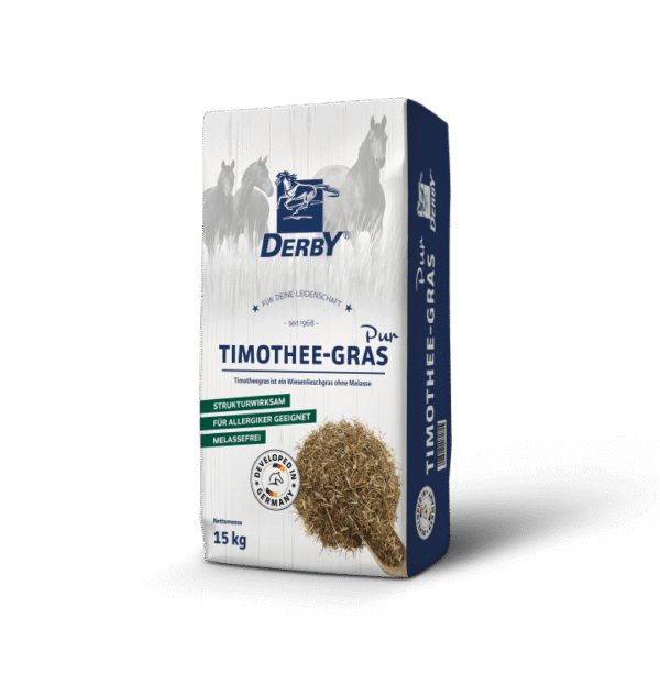 DERBY TIMOTHEE GRASS PUR 15 kg - motiejuko žolės pašaras žirgams - Rančos pašarai – kokybiški pašarai, sveikatos papildai, skanėstai žirgams. Žirgynų įranga. Taip pat rasite maistą bei papildus kitiems gyvūnams: šunims, katėms, avims, ožkoms, alpakoms, kupranugariams, triušiams, graužikams: degu, jūrų kiaulytėms, šinšiloms bei paukščiams. Vokiška kokybė, patrauklios kainos ir patikimas pasirinkimas.
