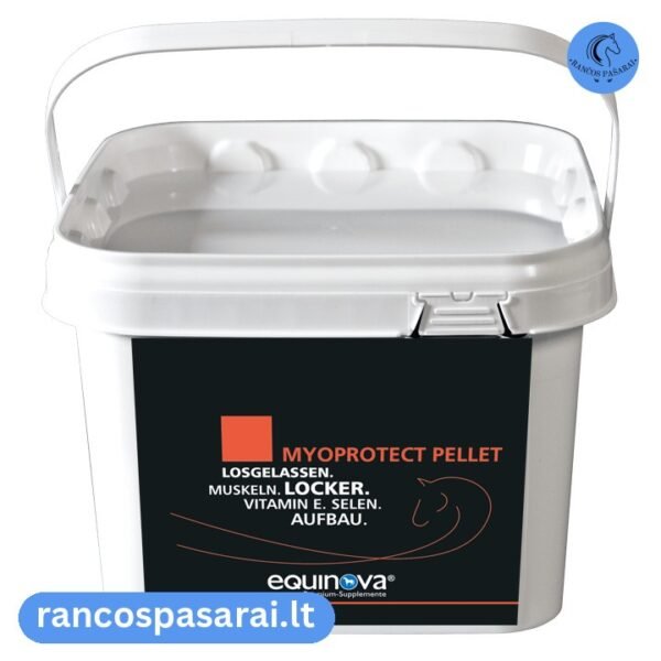 EQUINOVA® MYOPROTECT papildas žirgo raumenų vystymuisi ir jų geram lankstumui su vizualu EQUINOVA® MYOPROTECT papildas žirgo raumenų vystymuisi ir jų geram lankstumui - Rančos pašarai – kokybiški pašarai, sveikatos papildai, skanėstai žirgams. Žirgynų įranga. Taip pat rasite maistą bei papildus kitiems gyvūnams: šunims, katėms, avims, ožkoms, alpakoms, kupranugariams, triušiams, graužikams: degu, jūrų kiaulytėms, šinšiloms bei paukščiams. Vokiška kokybė, patrauklios kainos ir patikimas pasirinkimas.