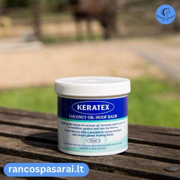 KERATEX COCONUT OIL HOOF BALM - kanopų maitinimui su vizualu KERATEX COCONUT OIL HOOF BALM - kanopų maitinimui - Rančos pašarai – kokybiški pašarai, sveikatos papildai, skanėstai žirgams. Žirgynų įranga. Taip pat rasite maistą bei papildus kitiems gyvūnams: šunims, katėms, avims, ožkoms, alpakoms, kupranugariams, triušiams, graužikams: degu, jūrų kiaulytėms, šinšiloms bei paukščiams. Vokiška kokybė, patrauklios kainos ir patikimas pasirinkimas.