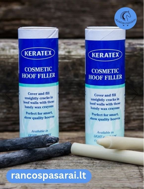 KERATEX COSMETIC HOOF FILLER - kosmetiniam kanopų įskilimų užtaisymui su vizualu KERATEX COSMETIC HOOF FILLER - kosmetiniam kanopų įskilimų užtaisymui - Rančos pašarai – kokybiški pašarai, sveikatos papildai, skanėstai žirgams. Žirgynų įranga. Taip pat rasite maistą bei papildus kitiems gyvūnams: šunims, katėms, avims, ožkoms, alpakoms, kupranugariams, triušiams, graužikams: degu, jūrų kiaulytėms, šinšiloms bei paukščiams. Vokiška kokybė, patrauklios kainos ir patikimas pasirinkimas.