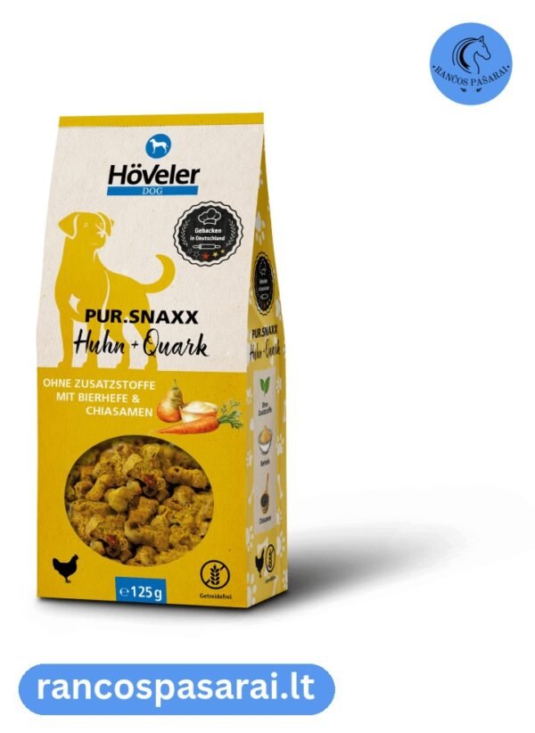 HÖVELER DOG PUR SNAXX vištiena ir varškė- skanėstai šunims su vizualu HÖVELER DOG PUR SNAXX vištiena ir varškė- skanėstai šunims - Rančos pašarai – kokybiški pašarai, sveikatos papildai, skanėstai žirgams. Žirgynų įranga. Taip pat rasite maistą bei papildus kitiems gyvūnams: šunims, katėms, avims, ožkoms, alpakoms, kupranugariams, triušiams, graužikams: degu, jūrų kiaulytėms, šinšiloms bei paukščiams. Vokiška kokybė, patrauklios kainos ir patikimas pasirinkimas.