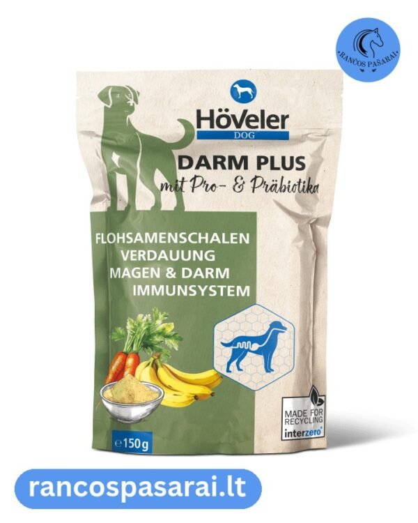 HÖVELER DARM PLUS - šunų papildas virškinamąjam traktui su vizualu HÖVELER DARM PLUS - šunų papildas virškinamąjam traktui - Rančos pašarai – kokybiški pašarai, sveikatos papildai, skanėstai žirgams. Žirgynų įranga. Taip pat rasite maistą bei papildus kitiems gyvūnams: šunims, katėms, avims, ožkoms, alpakoms, kupranugariams, triušiams, graužikams: degu, jūrų kiaulytėms, šinšiloms bei paukščiams. Vokiška kokybė, patrauklios kainos ir patikimas pasirinkimas.
