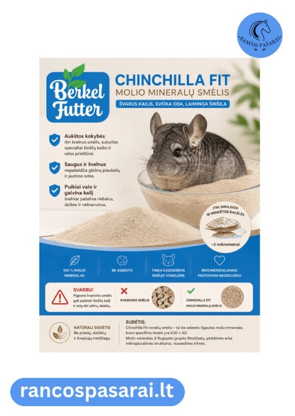 BERKEL FUTTER CHINCHILLA FIT 5 kg, 20 KG - smėlis šinšiloms su vizualu Šinšilų smėlis