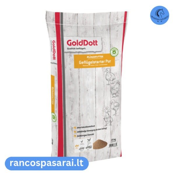 GOLDDOTT GEFLUGELSTARTER PUR 25 KG - starteris viščiukams be GMO su vizualu GoldDott Geflugelstarter pur