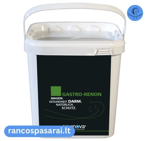 EQUINOVA® GASTRO RENON - papildai žirgo žarnynui - Rančos pašarai – kokybiški pašarai, sveikatos papildai, skanėstai žirgams. Žirgynų įranga. Taip pat rasite maistą bei papildus kitiems gyvūnams: šunims, katėms, avims, ožkoms, alpakoms, kupranugariams, triušiams, graužikams: degu, jūrų kiaulytėms, šinšiloms bei paukščiams. Vokiška kokybė, patrauklios kainos ir patikimas pasirinkimas.