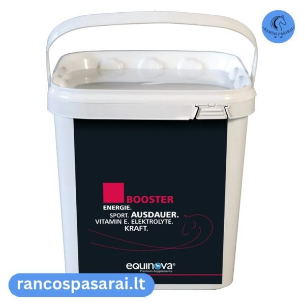 EQUINOVA® BOOSTER - paplidas žirgo energijai, elektrolitai su vizualu EQUINOVA® BOOSTER - paplidas žirgo energijai, elektrolitai - Rančos pašarai – kokybiški pašarai, sveikatos papildai, skanėstai žirgams. Žirgynų įranga. Taip pat rasite maistą bei papildus kitiems gyvūnams: šunims, katėms, avims, ožkoms, alpakoms, kupranugariams, triušiams, graužikams: degu, jūrų kiaulytėms, šinšiloms bei paukščiams. Vokiška kokybė, patrauklios kainos ir patikimas pasirinkimas.
