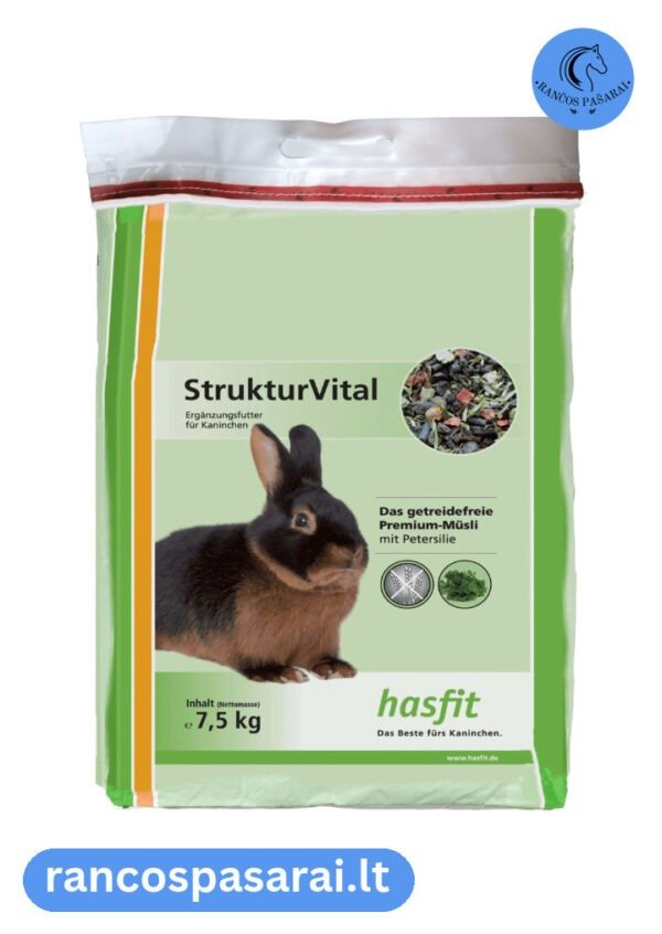 HASFIT STRUKTUR VITAL 7,5 kg - begrūdis pašaras triušiams su vizualu Hasfit Strukur vital